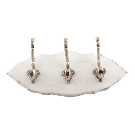 White Silver Small Wall Wooden Iron Hooks